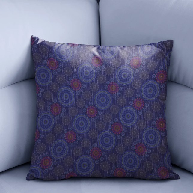 The Berry floral rainy scatter fibres textured Cushion (Creator Uploaded)