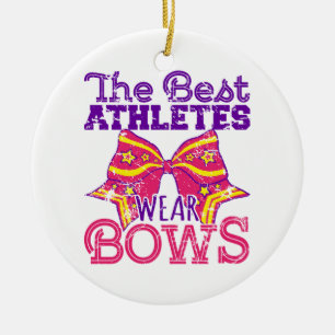 The Best Athletes Wear Bows Cute Cheerleading  Ceramic Ornament