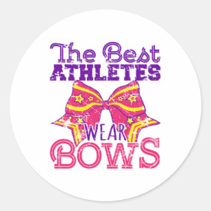 The Best Athletes Wear Bows Cute Cheerleading  Classic Round Sticker