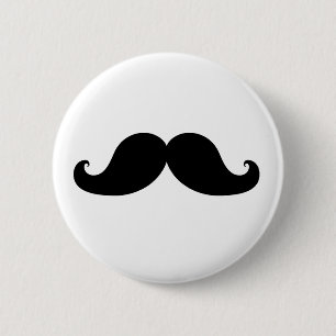 THE BEST BLACK MUSTACHE 6 CM ROUND BADGE