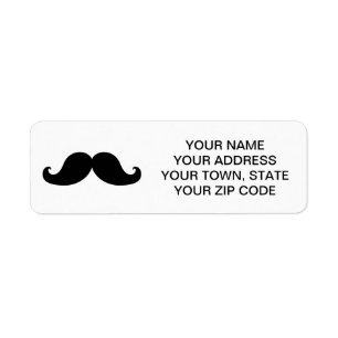 THE BEST BLACK MUSTACHE RETURN ADDRESS LABEL