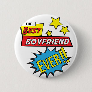 The best boyfriend ever pop art comic book 6 cm round badge