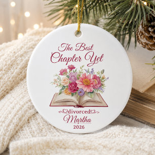 The best chapter yet, personalised divorce ceramic ornament