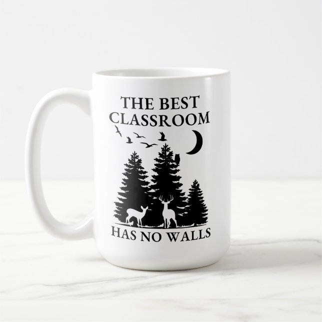 The Best Classroom Has No Walls Deer Hunting Gift Coffee Mug (Left)