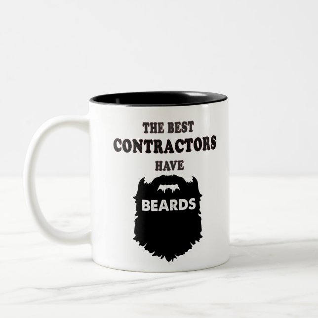 the best contractors have beards gift men t-shirt Two-Tone coffee mug (Left)