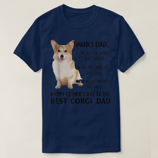 The Best Corgi Dog Dad Happy Father's Day  T-Shirt (Design Front)