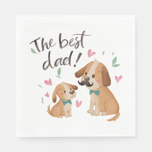 The Best Dad Dog Napkin (Front)