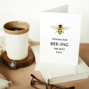 The Best Dad   Elegant Cute Bee Father's Day Holiday Card