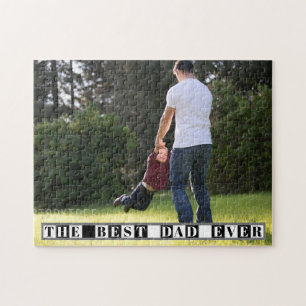 The best dad ever black, white Father's Day photo Jigsaw Puzzle