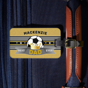 The Best Dad Ever Faux Gold Sport Luggage Tag