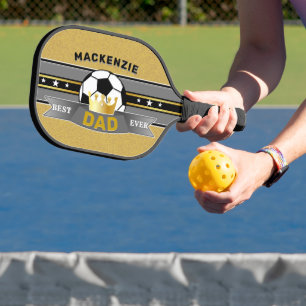 The Best Dad Ever Faux Gold Sport Pickleball Paddle