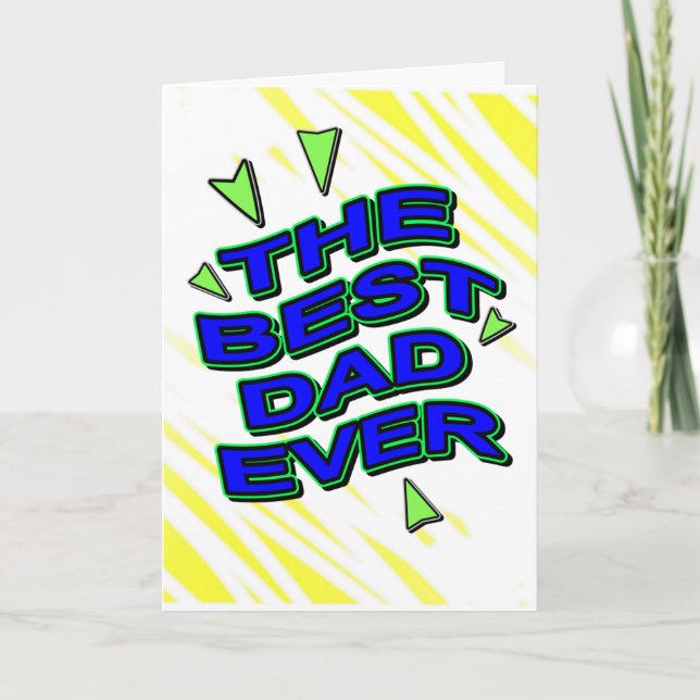 THE BEST DAD EVER fun comics logo card for daddy (Front)