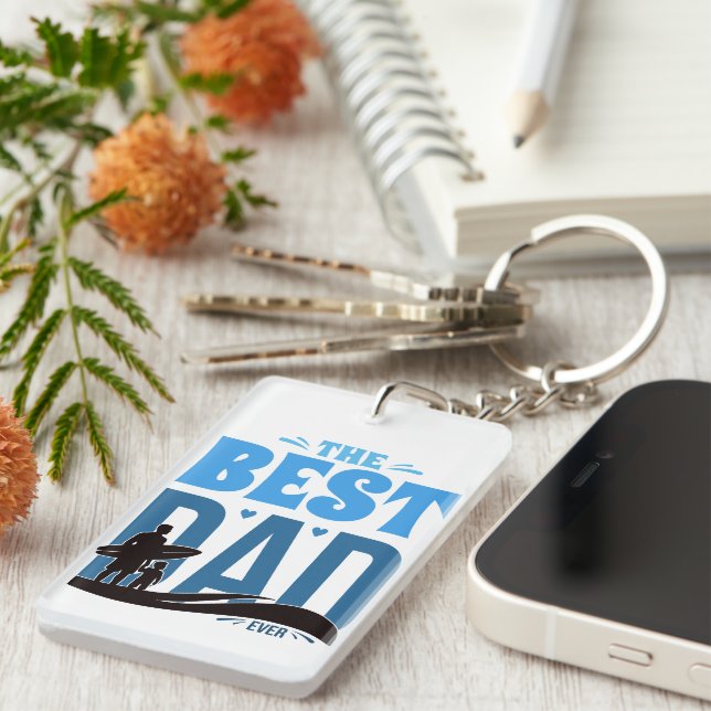 The Best Dad Ever Key Ring (Front Right)