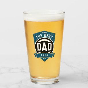 The Best Dad Ever Modern Father's Day Gift Glass