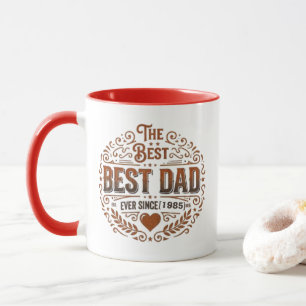 The Best Dad Ever Since 1985 Accent Coffee Mug