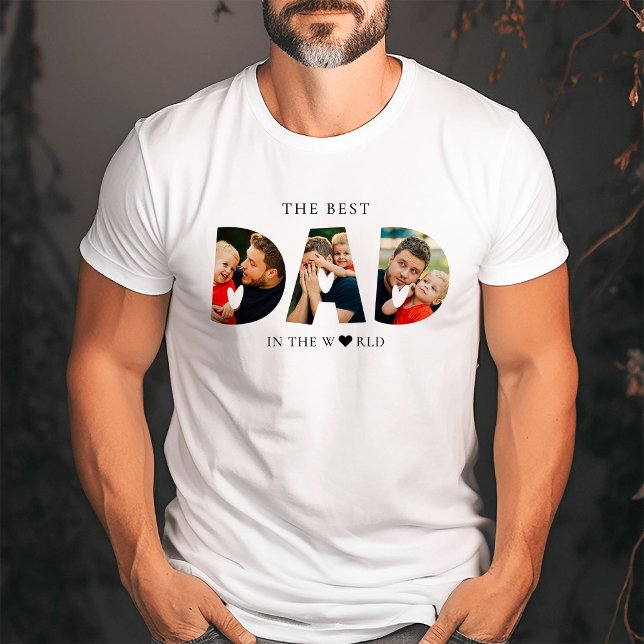The Best Dad in the World Photo Collage T-Shirt (Creator Uploaded)