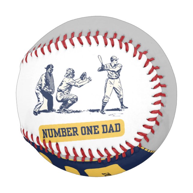 The Best Dad of the World Gift Custom Baseball (Front Right)