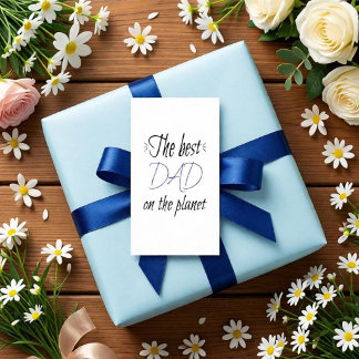 The Best Dad on the Planet Personalised Minimalist Enclosure Card