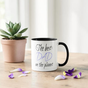 The Best Dad on the Planet Personalised Minimalist Mug