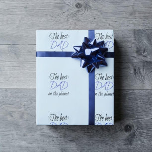 The Best Dad on the Planet Personalised Minimalist Wrapping Paper