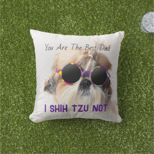 The Best dad Shih Tzu Not cute funny dog photo Cushion