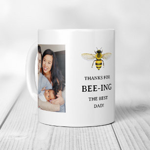 The Best Dad   Simple Cute Bee and Photos Coffee Mug