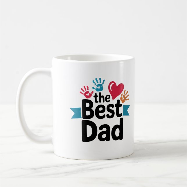 The Best Dad text design Coffee Mug (Left)
