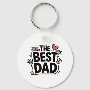 The Best Dad text design Key Ring