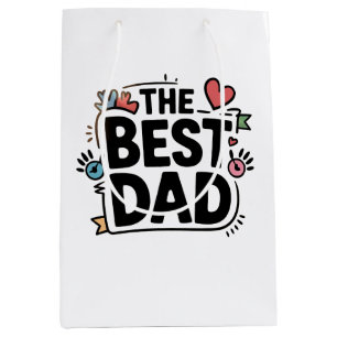 The Best Dad text design Medium Gift Bag