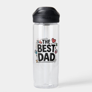 The Best Dad text design Water Bottle