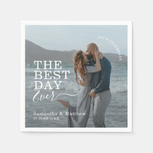 The Best Day Ever Modern Bohemian Beach Wedding Napkin