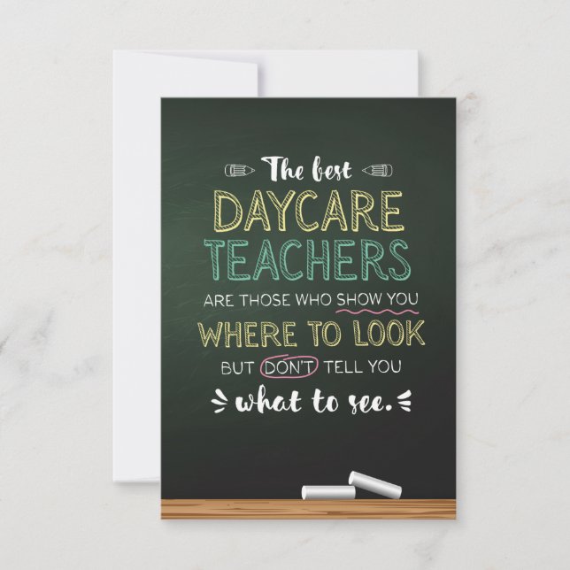 The best Daycare Teachers Thank You Card (Front)