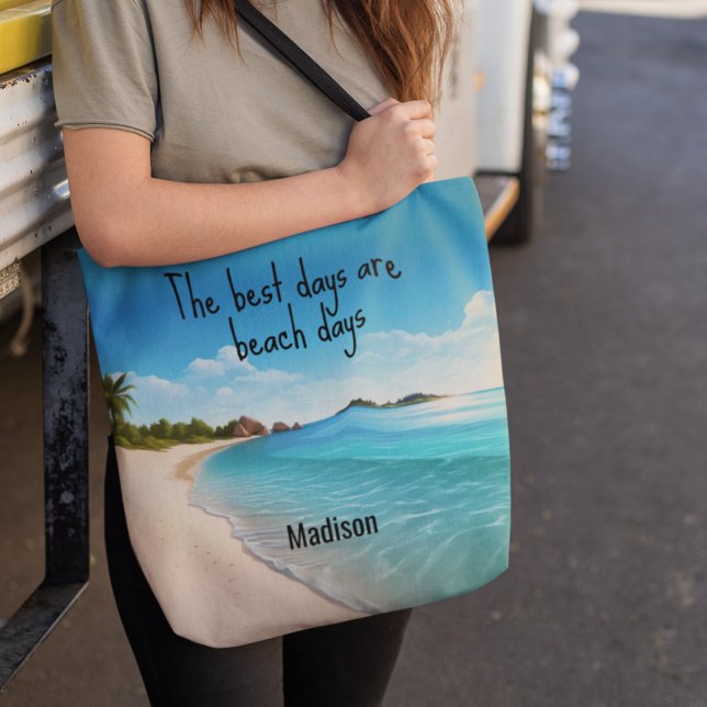 The Best Days Are Beach Days Name Tote Bag (Creator Uploaded)