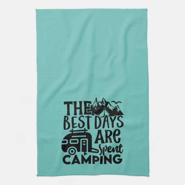 The Best Days Are Spent Camping Tea Towel (Vertical)