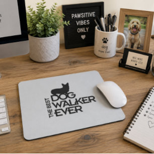 The Best Dog Walker Ever Corgi Silhouette Gift Mouse Pad