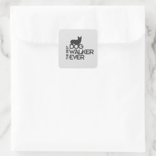 The Best Dog Walker Ever Customisable Photo Square Sticker