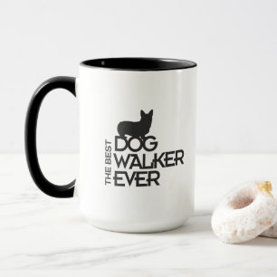 The Best Dog Walker Ever Cute Corgi Silhouette Mug
