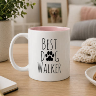 The best dog walker ever. Two-Tone coffee mug