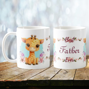 The Best Ever Cute Giraffe Themed Personalised Coffee Mug