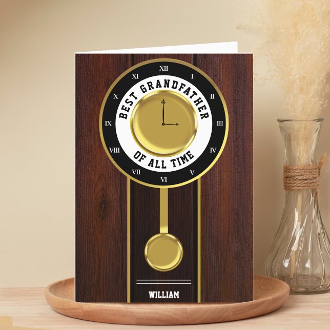 The Best Ever Grandfather Clock Funny Birthday Thank You Card (funny grandfather clock birthday card)