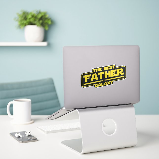 The Best Father In The Galaxy Fathers Day Gift (Laptop On Desk)