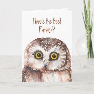 The Best Father's Day Custom Wise Owl Humour Card