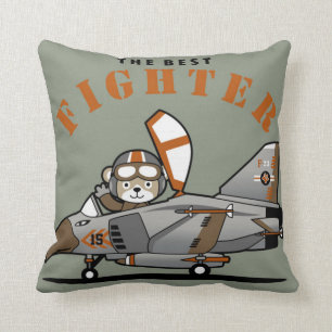 The Best Fighter Pilot Bear Cushion