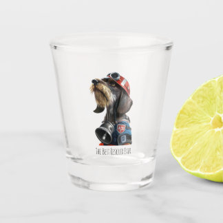 The Best Firefighter Ever Wirehaired Dachshund Shot Glass