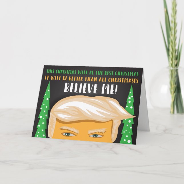 The Best Funny Donald Trump Christmas Holiday Card (Front)