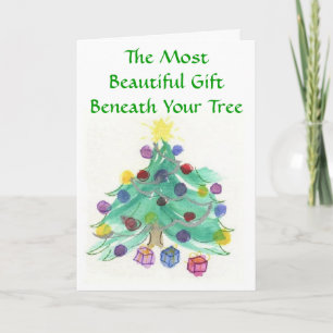 The Best Gift Christian Watercolor Christmas Card