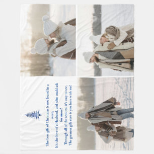 The Best Gift, Husband, Christmas Pagoda 3-Photo  Fleece Blanket