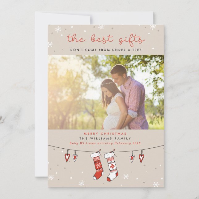 The Best Gifts Pregnancy Christmas Cards (Front)