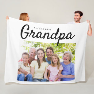 The Best Grandpa Custom Photo  Fleece Blanket
