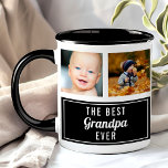 The Best Grandpa Ever Black Collage Photo Mug<br><div class="desc">The Best Grandpa Ever Black Collage Photo Mug. Personalise this custom 8 photo collage design with your own text and pictures.</div>